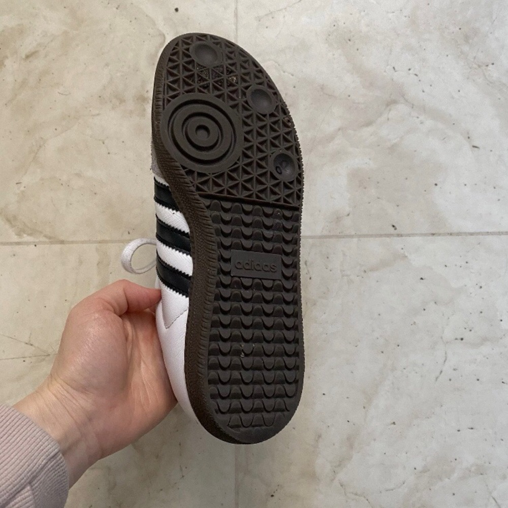 $100 Adidas Samba OG Black White Leather Grey Suede Sneakers Size 6.5 - Picture 13 of 13